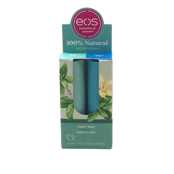 eos 100% Natural Lip Balm,  Sweet Mint & Vanilla Mint, 0.14 oz, 2-Pack - Picture 2 of 8